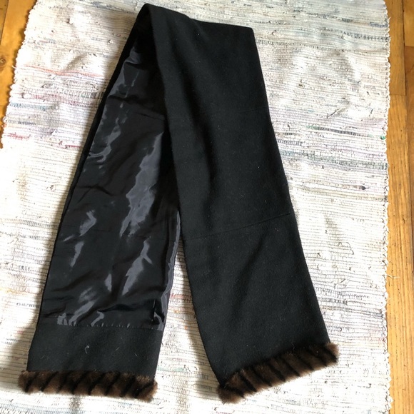 Marvin Richards 100% Wool Women's Black Fur Trim Old Rich Long Coat - Picture 7 of 14